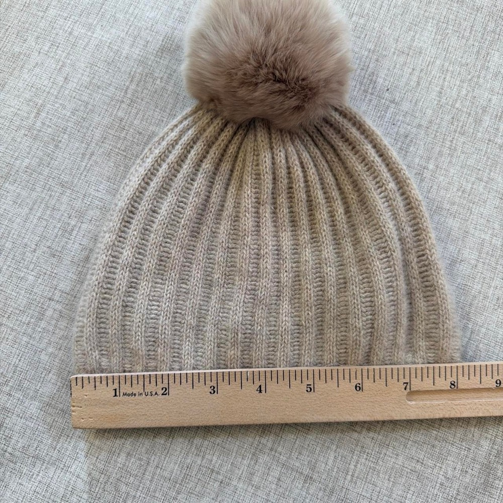Restoration Hardware 100% Cashmere Pom Pom baby infant hat unisex - Picture 5 of 5